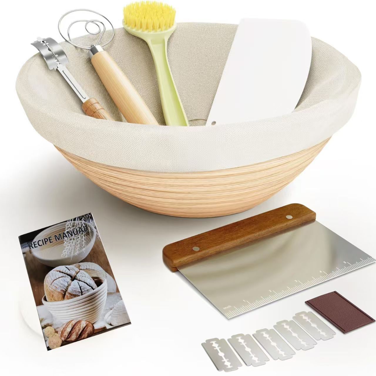 Juego de herramientas para hornear azul de fermentación de pan europeo caliente de Amazon transfronterizo