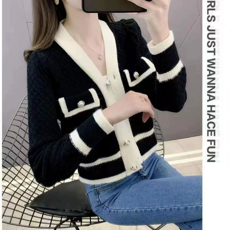 Вязаный весенний кардиган, свитер, жакет, стиль Chanel, тренд сезона, для подростков, западный стиль