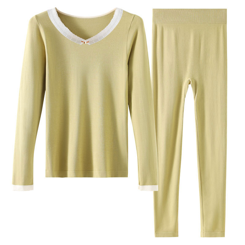 Ropa interior térmica de mujer calefacción cuerpo que forma Otoño e Invierno ropa interior de manga larga ropa interior de fondo traje largo sin costuras Johns