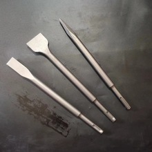 电锤冲击钻头U型凿钻镐钎电镐头圆柄两槽两坑尖扁凿重型