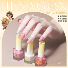 秋冬跨境新款水性指甲油可撕拉免烤持久酒红车厘子裸色手脚趾甲油