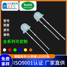 高亮钢盔草帽白光f5雾状5mm短脚冷暖高头LED灯珠直插式高亮度超亮