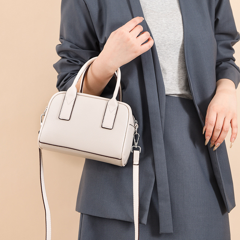 Bolso de mano de cuero genuino para mujer, estilo moderno, sencillo y elegante, bolso cruzado para ir al trabajo, venta al por mayor