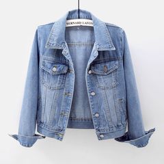 デニムのコートは女性の秋の韓国版のカジュアルでやせています。