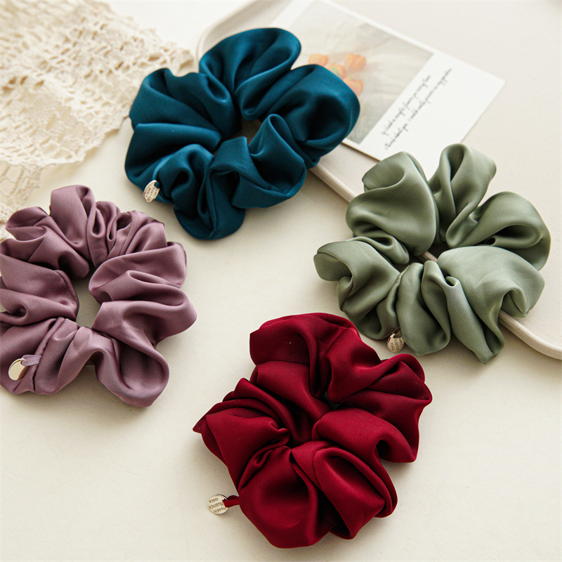 30g Weight Hair Tie Hair Accessories Type 1 Piece Quantity Daily, Party Occasion satin Material Solid Color Pattern Women's Gender Simple Style, Classic Style Style Women's Simple Style Classic Style Solid Color Satin Hair Tie 1