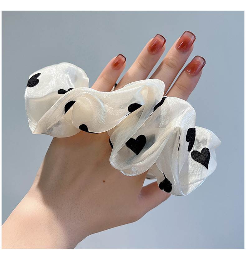 Elegant Simple Style Polka Dots Heart Shape Cloth Hair Tie display picture 3