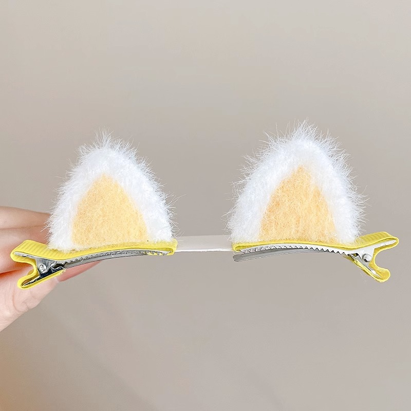 Orejas de gato lindo para niños horquilla de otoño para niñas clip de cierre de horquilla roto clip superior tridimensional tocado de horquilla de tamaño pequeño