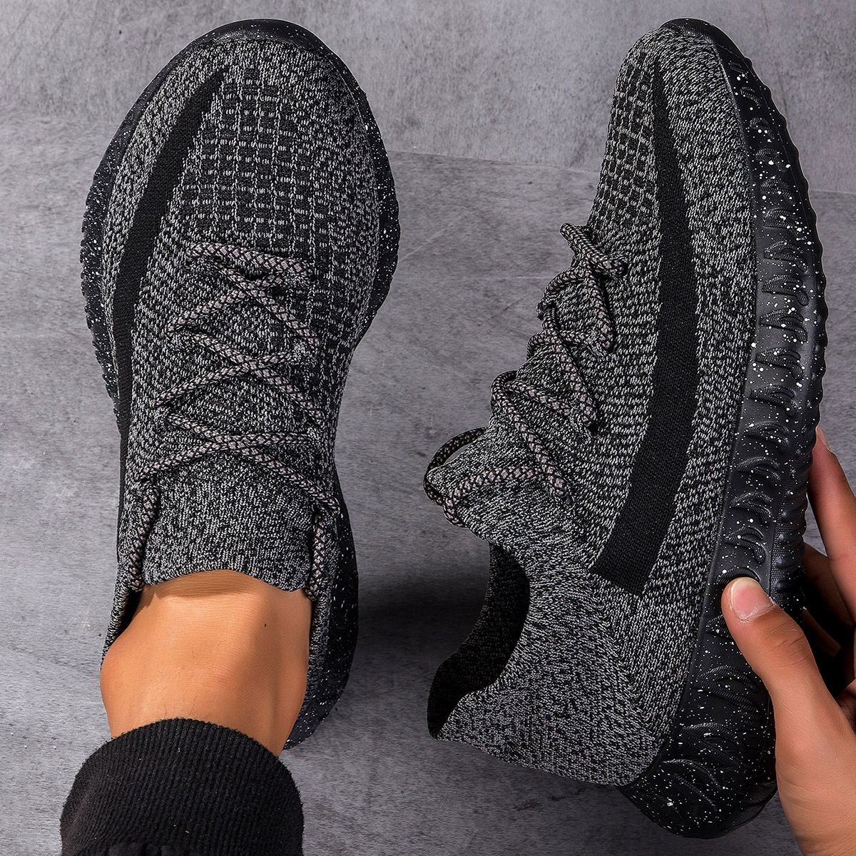 Трансграничные мужские модные носки, повседневная обувь с низким верхом, кроссовки, дышащая мужская обувь больших размеров, кроссовки для бега