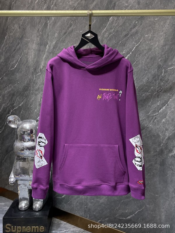 24SS Crow 正しいバージョン馬蹄パターンサンスクリット古典フード付きスウェットシャツ男性と女性のための同じスタイルのジッパースウェットシャツ卸売|undefined