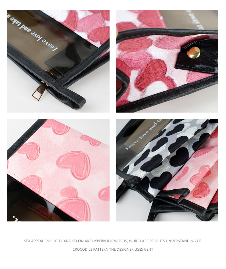 Simple and large-capacity mesh makeup bag, transparent pvc storage bag for cosmetics and toiletries undefined