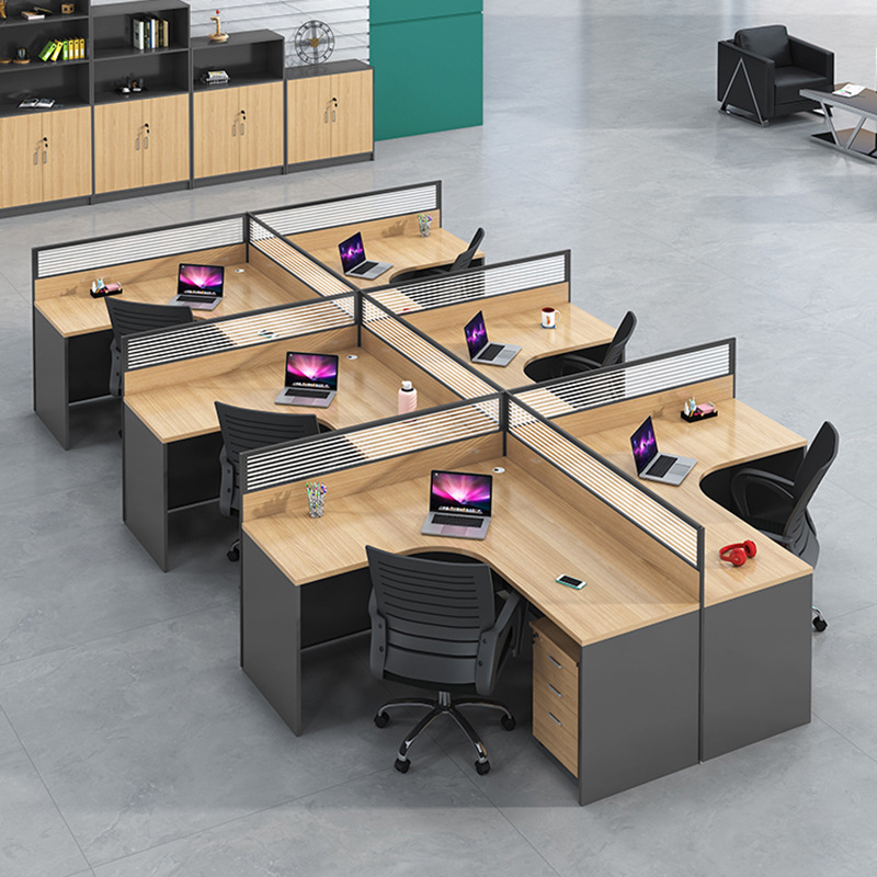 Simple 4-Person Screen Office Desk, Straight-Line Partition Workstation, Computer Desk, Employee Office Desk and Chair Set Simple 4-Person Screen Office Desk, Straight-Line Partition Workstation, Computer Desk, Employee Office Desk and Chair Set
