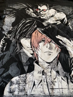 [Стиль Death Note Y2K, короткие рукава 90-е, смерть笔记叶鸟新义 короткая футболка]