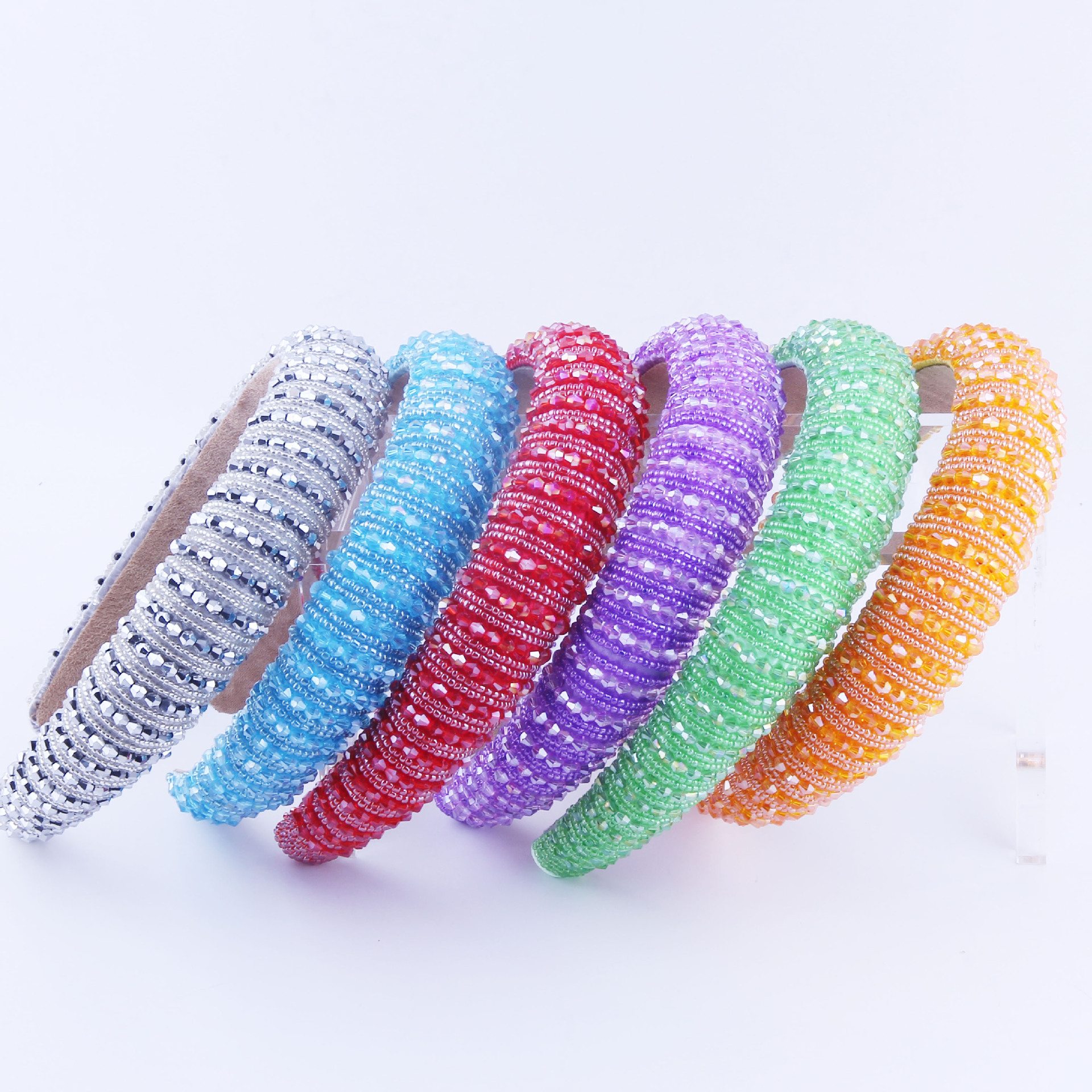 New Fashion Korean Sponge Crystal Rice Beads Hair Band display picture 12