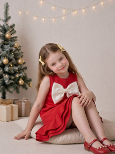 (Cross-border trading), children's cute sleevless dress with bow, skirt, small princess costume, suitable for spring and autumn