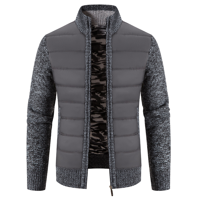 New velvet thickened men's knitted Korean style trendy loose sweater cardigan jacket_voghion.com