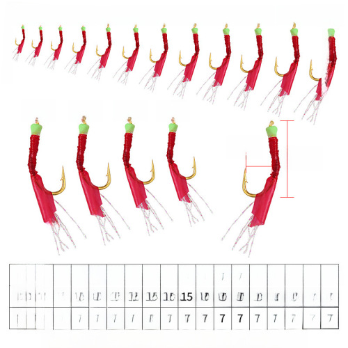 Lure Fish Skin Hook Combo Set with Night Glow Bionic Shrimp Skin Hooks for Largemouth Bass Fishing in Reservoirs (6 Hooks)