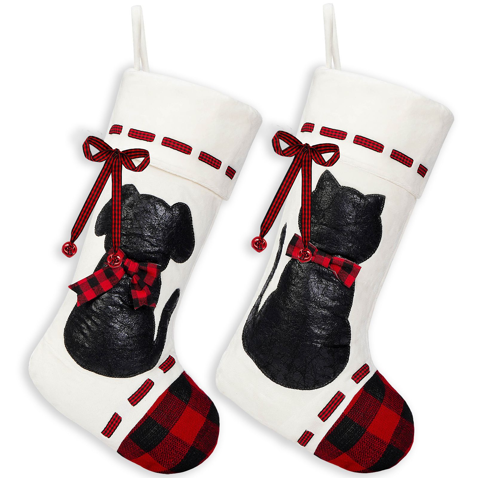 Calcetines de Navidad transfronterizos negros gatos gatos perros calcetines de Navidad creativos colgantes de Navidad bolsas de regalo lindas bolsas de dulces