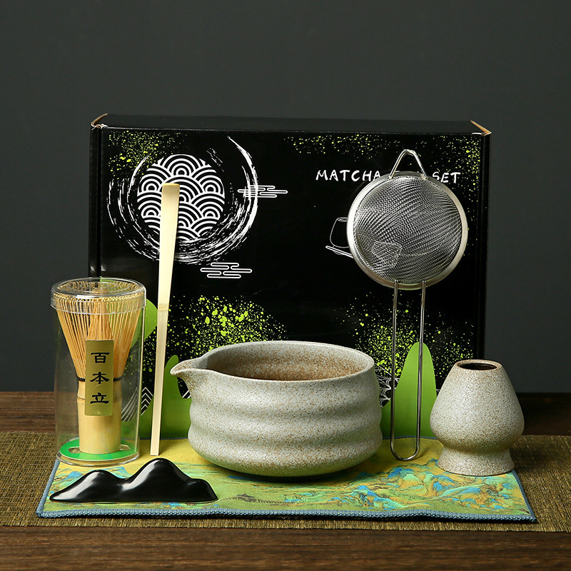 抹茶ボウル セラミック 和風抹茶セット 茶筅 竹抹茶ブラシ 百本立 宋代茶道 ギフトボックス|undefined
