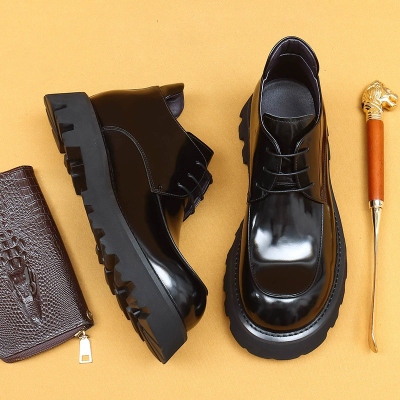 [Специально для vip] Зимние лакированные кожаные яркие сапоги Martin мужские британские толстые подошвы для бизнеса повседневные кожаные широкие сапоги для мужчин