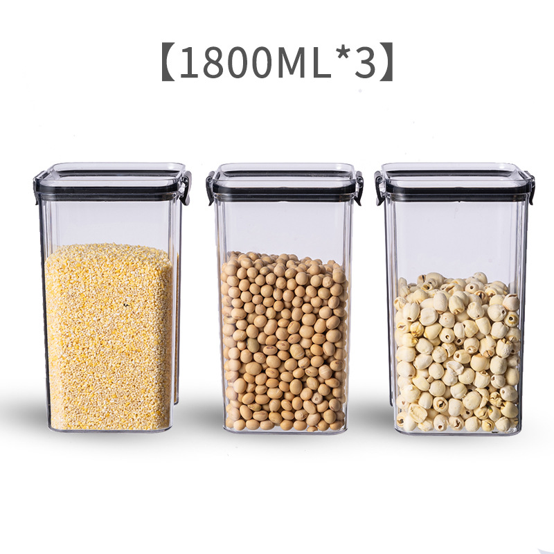 Tanque de sellado granos de cocina almacenamiento de grano de grano caja de plástico transparente de grado alimenticio bocadillos productos secos tanque de almacenamiento de té