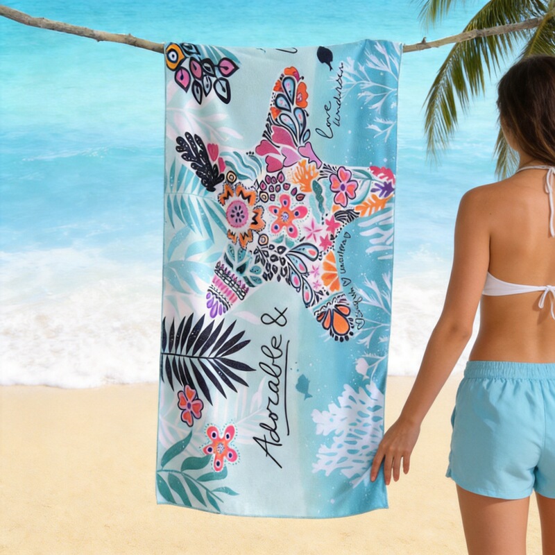 Absorbent Bath Towel, Enlarged, Portable, for Outdoor Swimming, Fitness, Home Use, Adult Printed Beach Towel, Custom Beach Towel