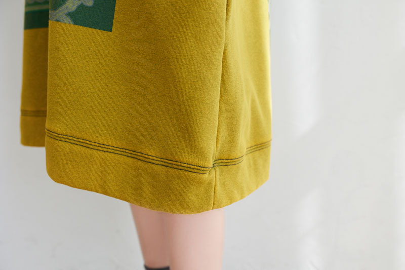 Mid Length Sweater Washed round Neck Cashmere Padded Dress Casual