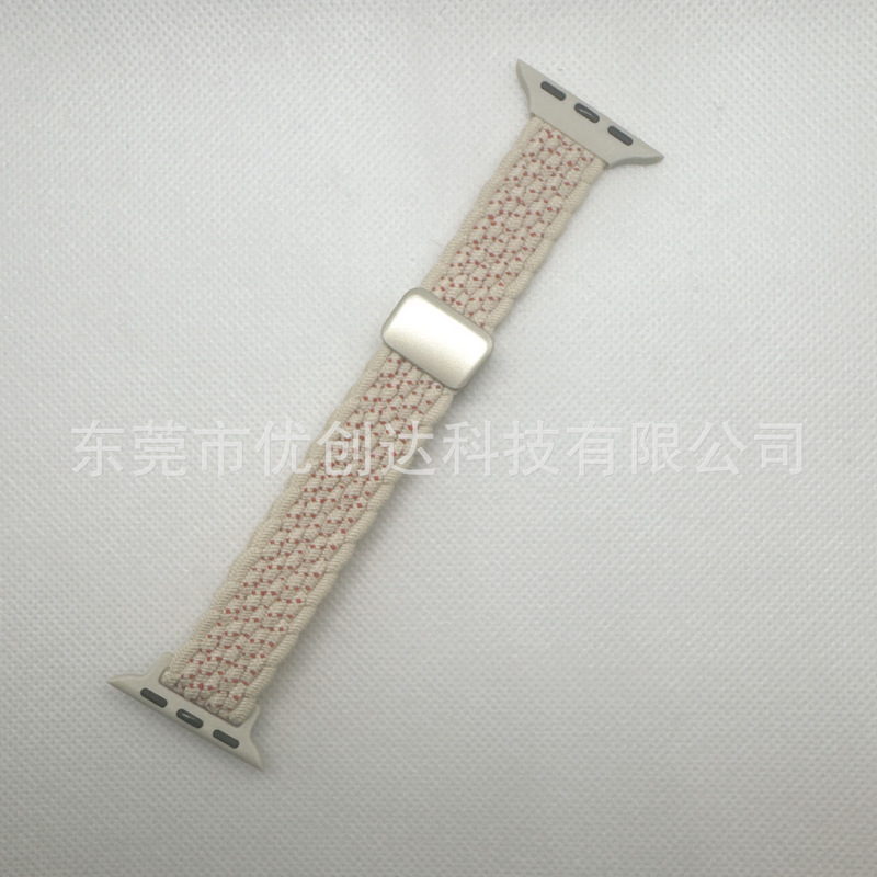 适用苹果applewatch小蛮腰磁吸扣编织表带9876可调节松紧女生表带|undefined