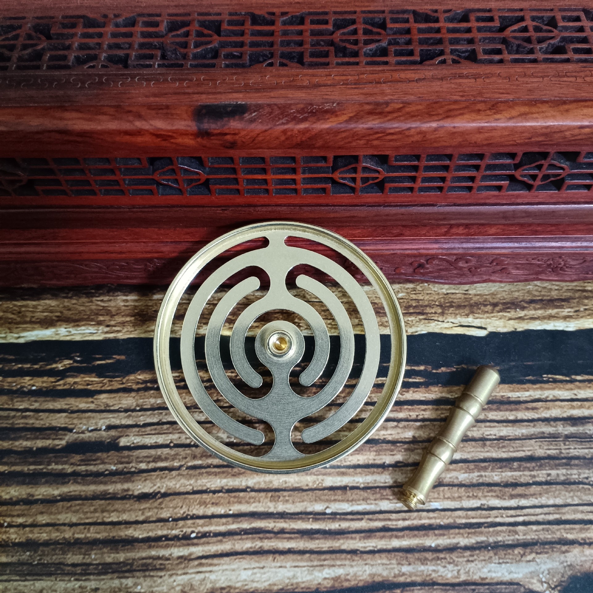 황동 자연 색상 6.0 동심 원 구리 핸들