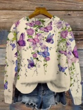 T 46500 Abstract Digital Print Hoodie ����ӡ������ ����