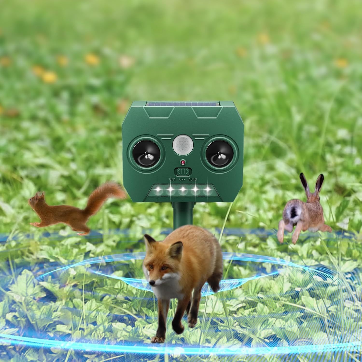 跨境太阳能驱鼠器果园驱赶器菜园驱鸟驱虫器户外超声波动物捕捉器