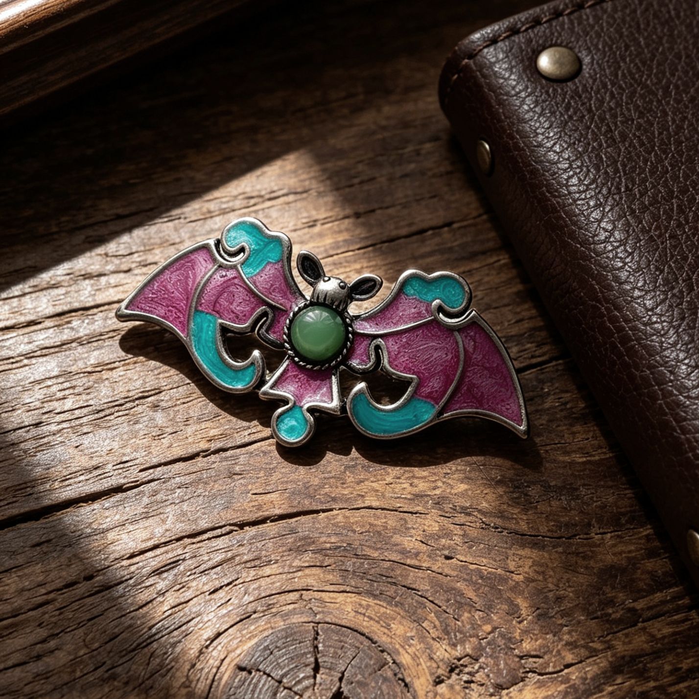 Wholesale Chinese-Style Burnt Blue Bat Brooches with Auspicious Meanings, Enamel Drip Oil Jewelry Accessories, Hanfu Accessories