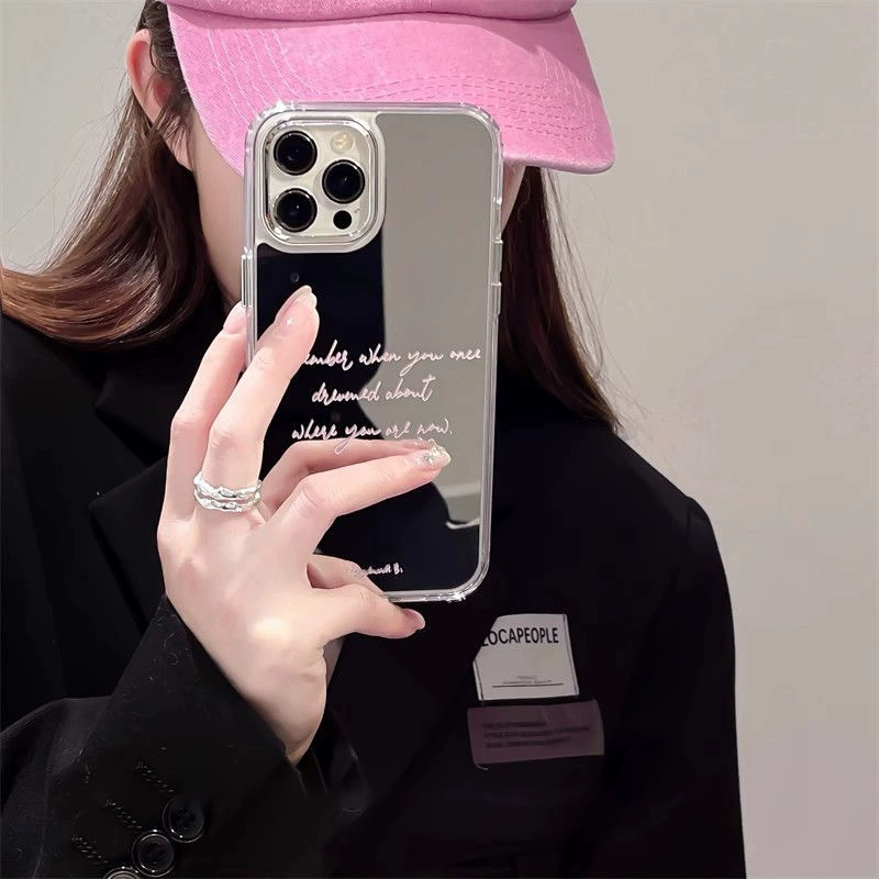 Яблоко, iPhone 16, чехол для телефона, английский, 16прям, iPhone, зеркальный эффект, интернет-знаменитость, 78