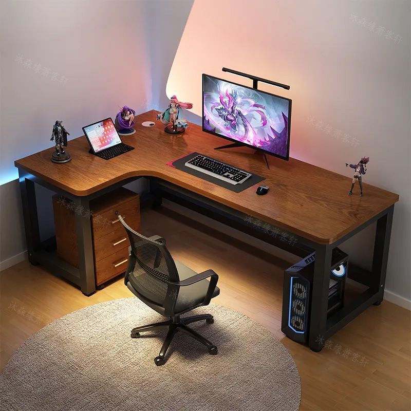 Corner Computer Desk, Multifunctional Single-Person Gaming Table, Corner Table for Gaming, Study, and Light Luxury Office Desk