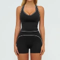 7028 vest + 7028 shorts—high-end black