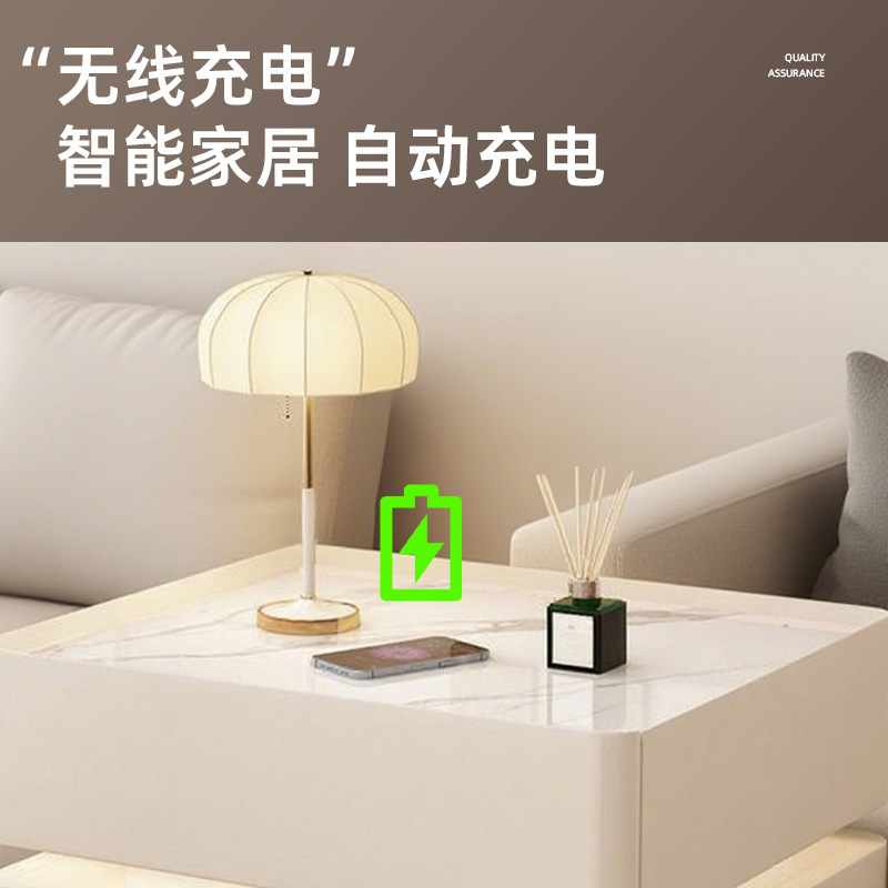 Mesita de noche inteligente, lámpara con sensor moderna y sencilla, luz de dormitorio de lujo, multifuncional, con carga inalámbrica, bluetooth, mesita de noche inteligente