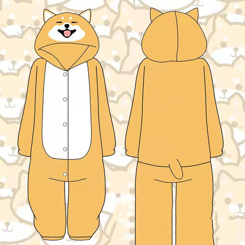 Ao Bing cartoon one-piece pajamas husky Shiba Inu hamster couples school nightgown 2D animation one-piece delivery