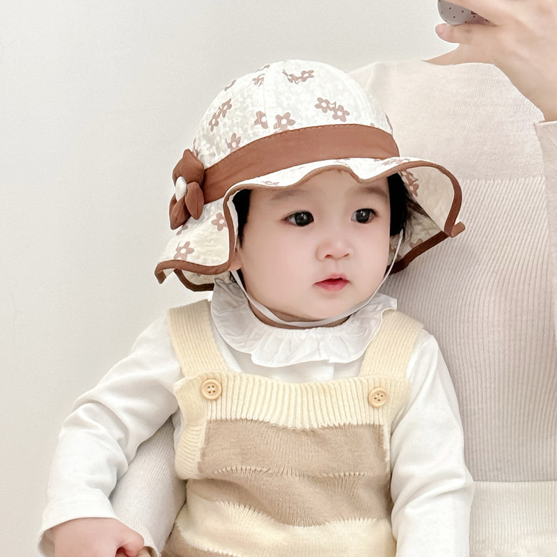 Sombrero de bebé primavera y otoño bebé princesa gorro de pescador lindo super lindo gorro de verano de niñas gorro de algodón sombrero sombrero de sol
