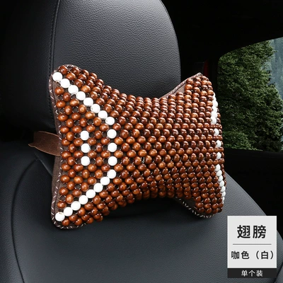 Neck Pillow, Car Seat Cervical Headrest - wing-brown-white-headrest-1