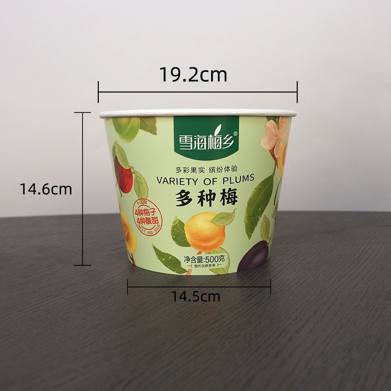 Para llevar bocadillos envasados cubo familiar cubo grande desechable espesa cadena sopa cubo bocadillo alitas de pollo imprimible LOGO redondo