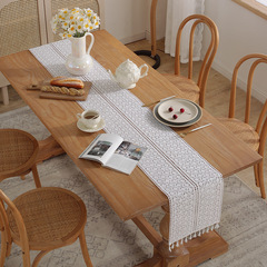 法式輕奢桌旗鏤空茶几電視柜子裝飾蓋布長桌布布藝桌旗婚禮