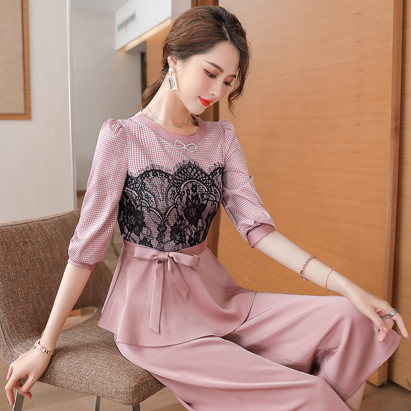 职业2021春夏新款修身显瘦中袖西装套装女时尚白领OL通勤工作服