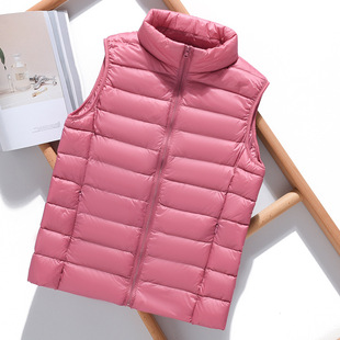 Lightweight down Vest for Women, Short Stand-Up Collar, Slim Vest, Autumn and Winter New Style down Vest, Large Size Vest for Outer Wear for Women