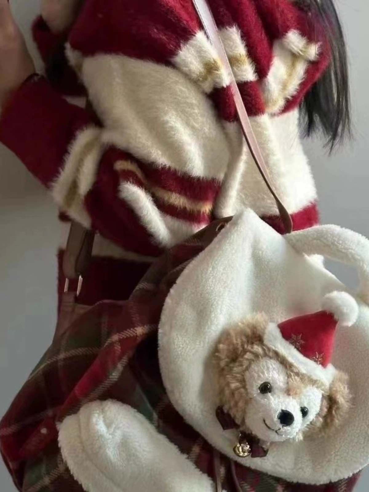 Backpack, plush small bell, cartoon school bag for elementary school students, cute card holder