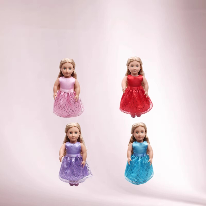 Amazon's Best-Selling 18inch American Girl Mesh Princess Dress 43cm Summer Doll Dress in Multiple Colors