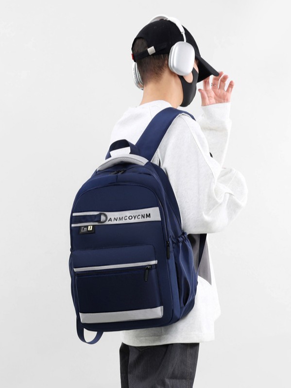 Mochila de moda de alta capacidad, escolas secundarias, viajes universitarios, mochila transfronteriza ligera de tela de Oxford