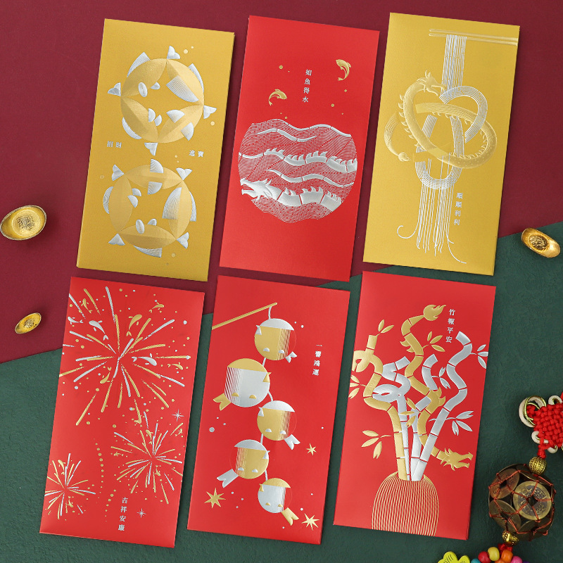 Year of the Dragon red envelope luxury high-end creative personality high-end geometric three-dimensional red envelope sealing the Year of the Dragon new red envelope wholesale