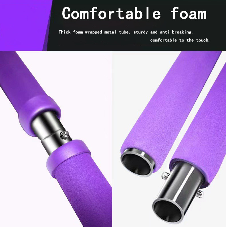 Pilates Bar Multi-Functional Fitness Bar Yoga Pilates Equipment Home Elastic Exercise Training Hip Resistance Rope