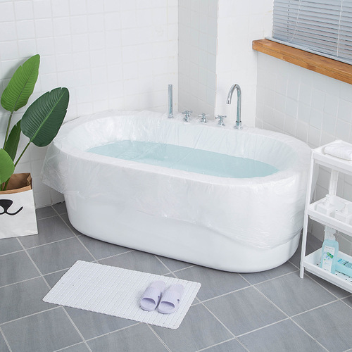 Travel disposable bath bag thickened bath bag bathtub cover wooden bucket bag SPA plastic bathtub film bath bag