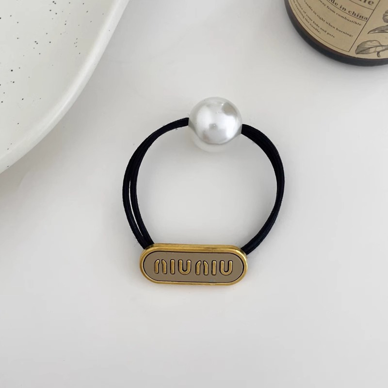 Arco negro perla anillo de cabello de alta sensibilidad de alta elasticidad banda de goma para mujeres atado cabello 2025 nuevo accesorio de cabello de cuerda de cabeza