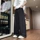 American-style High Street Reverse Pocket Design Flip-on Jeans Men's and Women's Joker Washed Wide-leg Retro Long Pants